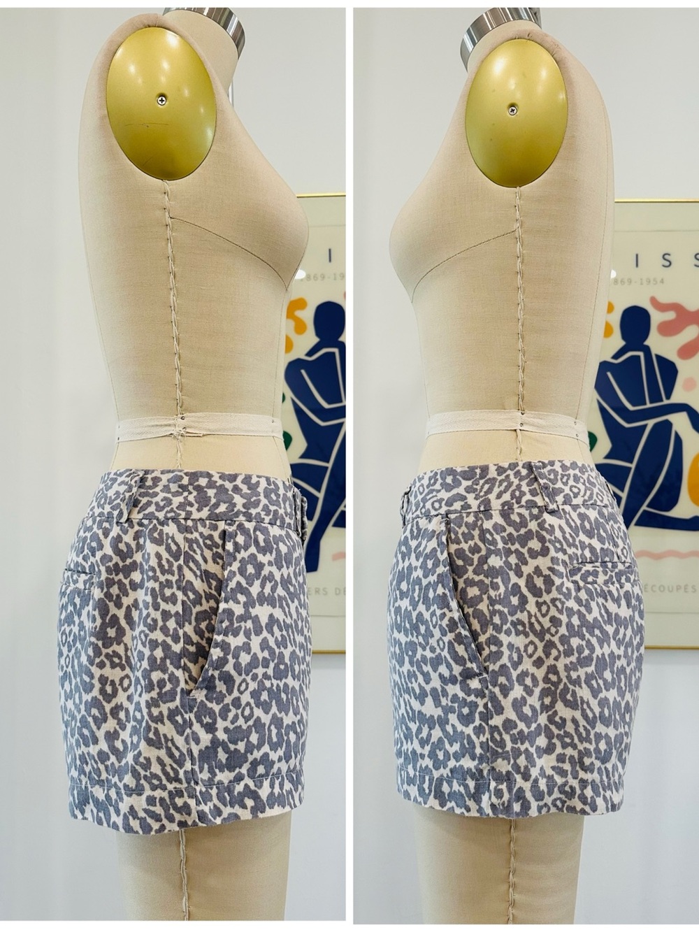 Leopard Print Low Rise Linen Shorts - Picture 6 of 15